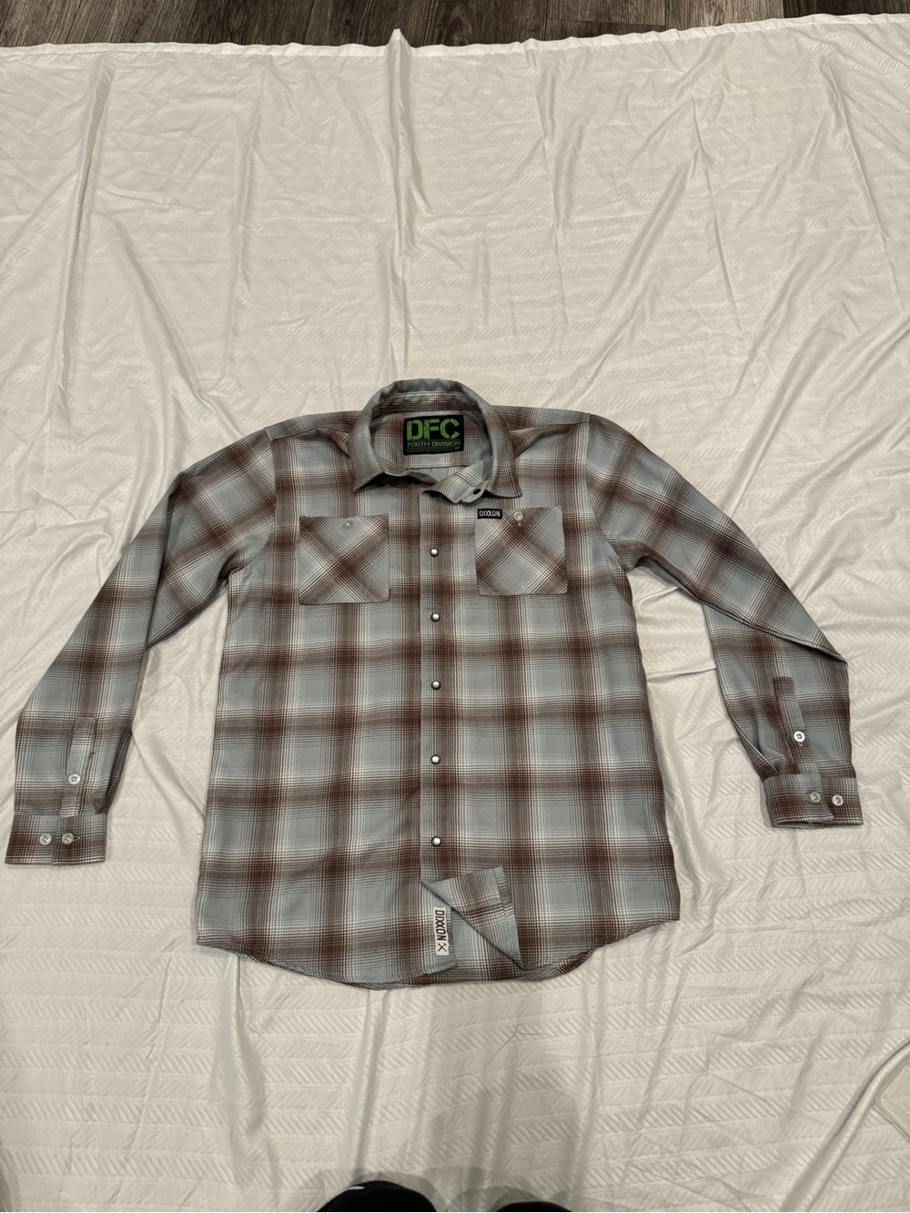 Youth DIXXON XL Blue & Brown Plaid Flannel